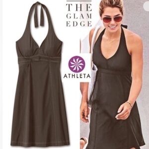 Athleta Pack Everywhere Halter Dress in Dark Brown size 6